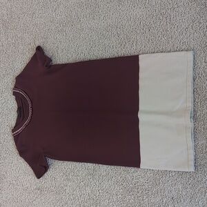 Weekend Max Mara Burgundy and White Dress